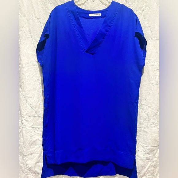 Carmela Women's Cobalt Blue V-Neck Dress Sz:Large - Picture 2 of 8